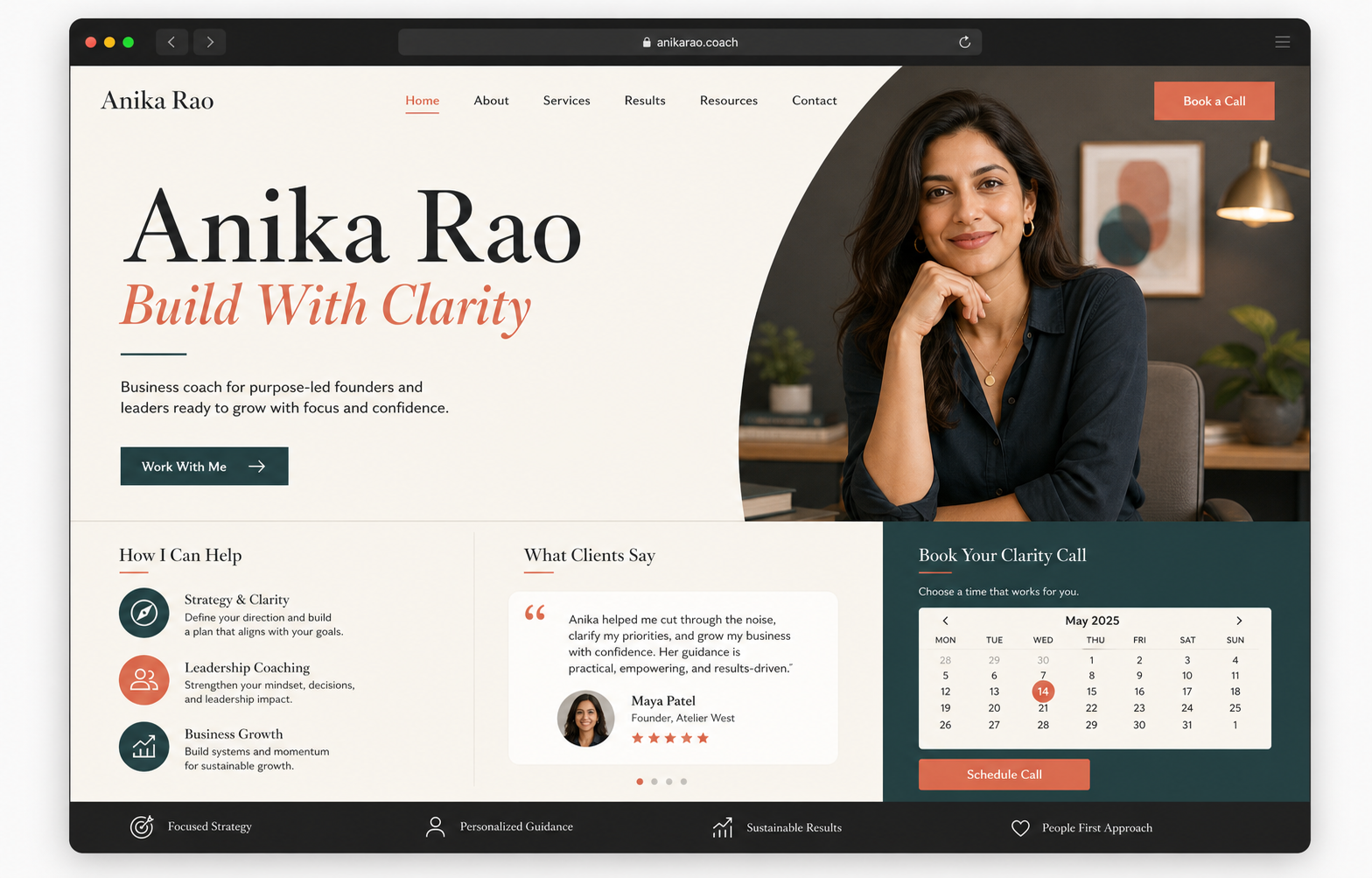 Demo consultant and personal brand website concept
