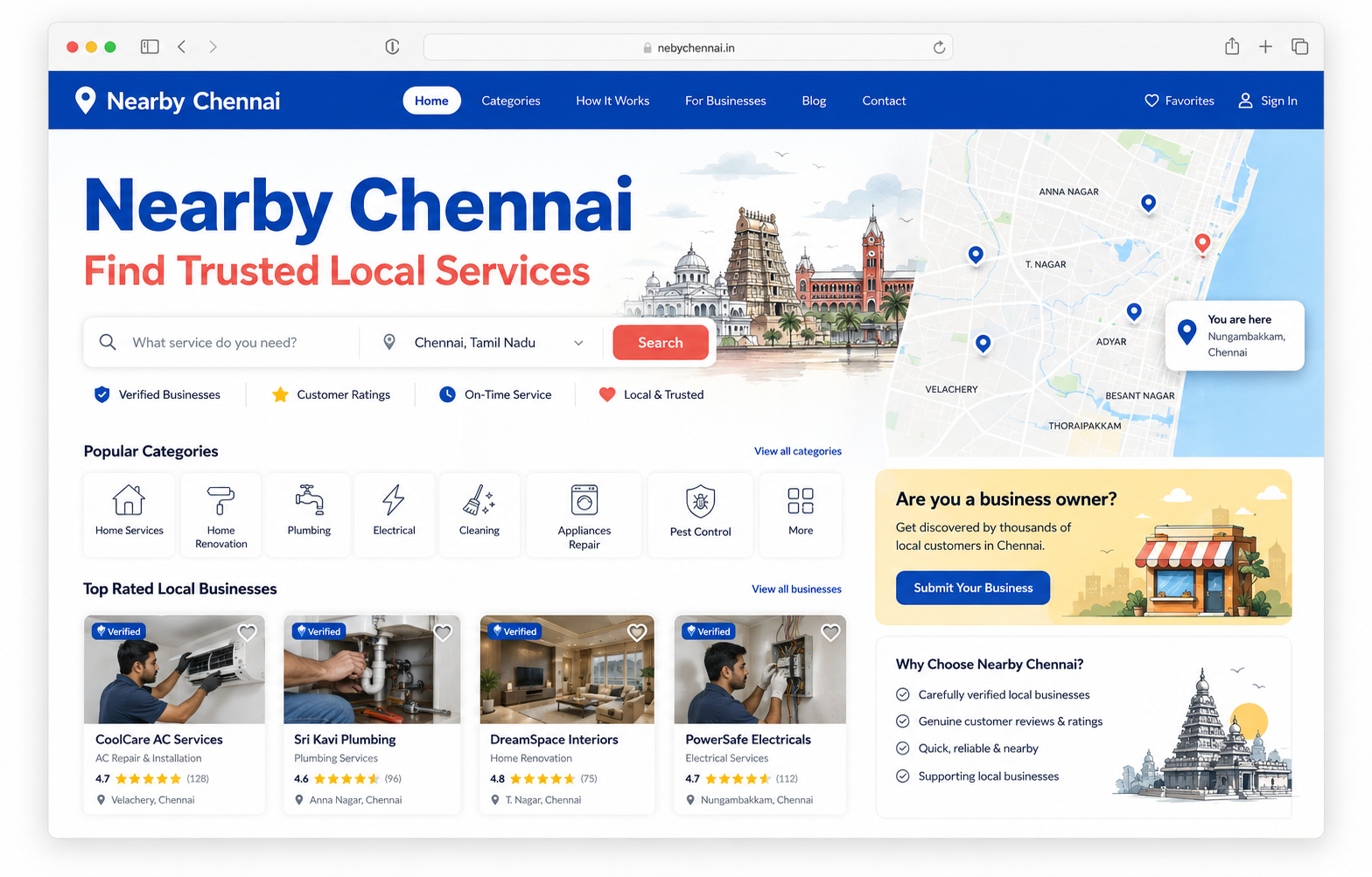 Demo local business directory website concept